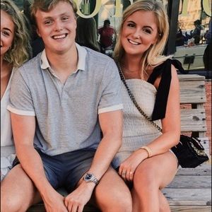 Zara Fitted White Dress with Black Bows